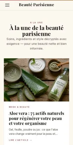 Anteprima del sito Beauté Parisienne, referenziato per la pubblicazione di articoli sponsorizzati
