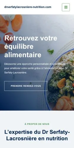 Voorbeeld van de website Dr Serfaty-Lacrosniere Nutrition, vermeld voor de publicatie van gesponsorde artikelen