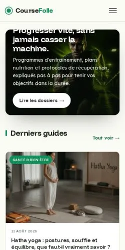 스폰서 기사 게재 매체로 등록된 Course Folle 사이트 미리보기