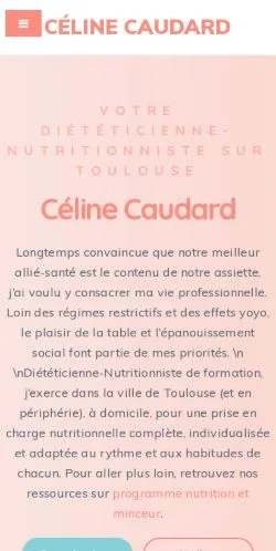 Forhåndsvisning af Céline Caudard Nutrition, opført til udgivelse af sponsorerede artikler
