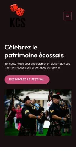 Forhåndsvisning av nettstedet KC Scottish Games, oppført for publisering av sponsede artikler