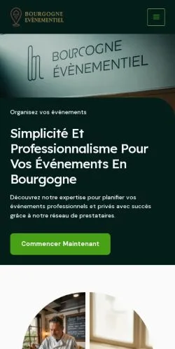 스폰서 기사 게재 매체로 등록된 Bourgogne Évènementiel 사이트 미리보기