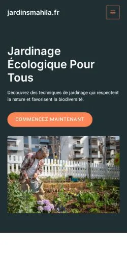 Voorbeeld van de website Jardins Mahila, vermeld voor de publicatie van gesponsorde artikelen