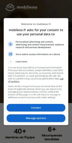 스폰서 기사 게재 매체로 등록된 Mobileoo Digital Companion 사이트 미리보기