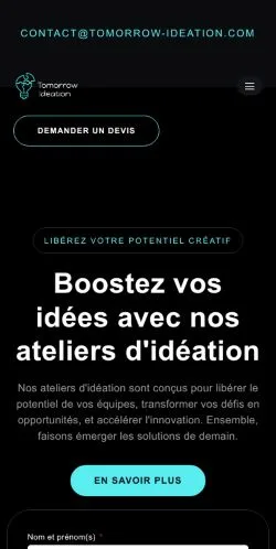 Anteprima del sito Tomorrow Ideation, referenziato per la pubblicazione di articoli sponsorizzati