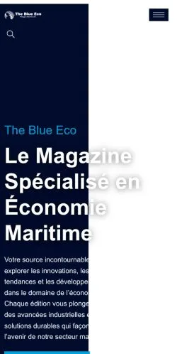 Vista previa del sitio The Blue Eco, referenciado para publicar artículos patrocinados