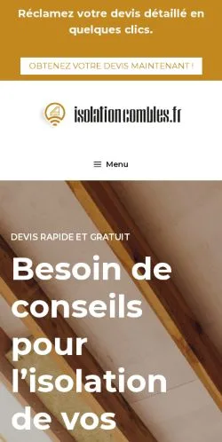 Vista previa del sitio Isolation Combles, referenciado para publicar artículos patrocinados
