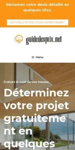 Preview of the Guide Des Prix website, listed for sponsored article publication