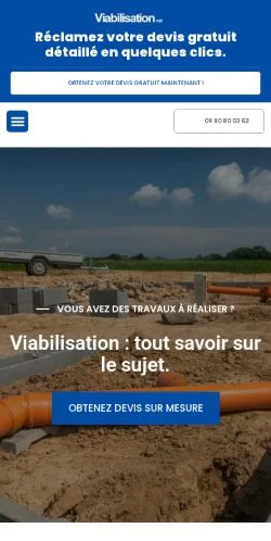 Vista previa del sitio Viabilisation, referenciado para publicar artículos patrocinados