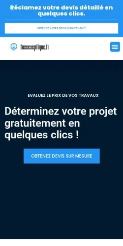 스폰서 기사 게재 매체로 등록된 Fosse Septique Info 사이트 미리보기