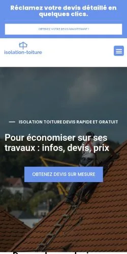 Preview of the Isolation Toiture Guide website, listed for sponsored article publication