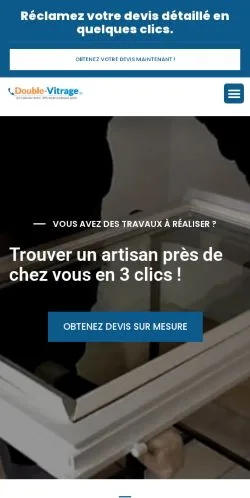 Vista previa del sitio Double Vitrage Sur Mesure, referenciado para publicar artículos patrocinados