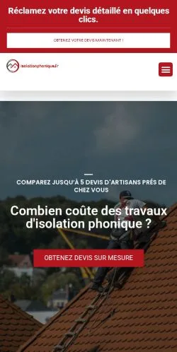 Vista previa del sitio Isolation Phonique Devis, referenciado para publicar artículos patrocinados