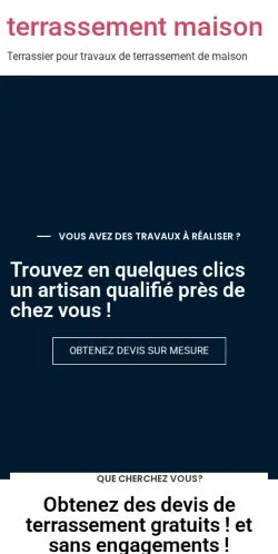 Vorschau der Website Terrassement Maison, gelistet für die Veröffentlichung gesponserter Artikel