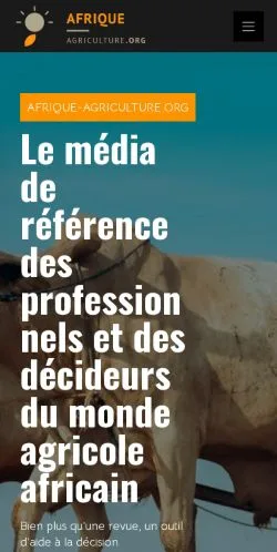 Aperçu du site Afrique Agriculture, référencé pour publier un article sponsorisé