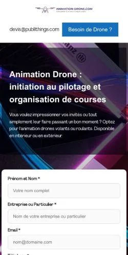 스폰서 기사 게재 매체로 등록된 Animation Drone 사이트 미리보기