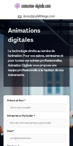 Anteprima del sito Animations Digitales, referenziato per la pubblicazione di articoli sponsorizzati
