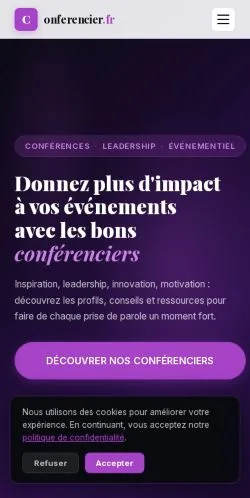 Vorschau der Website Conferencier Insights, gelistet für die Veröffentlichung gesponserter Artikel