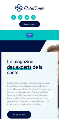 Anteprima del sito Global Santé, referenziato per la pubblicazione di articoli sponsorizzati
