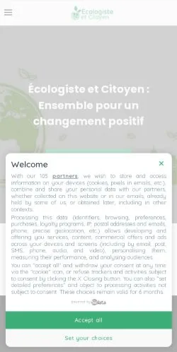Sponsorlu makale yayını için listelenen Écologiste et Citoyen sitesinin önizlemesi