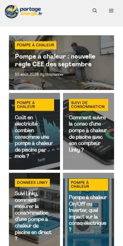 スポンサード記事の掲載先として登録されたPartage Énergieのサイトプレビュー