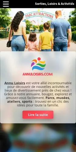 Vista previa del sitio AnnuLoisirs, referenciado para publicar artículos patrocinados
