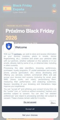 Anteprima del sito Black Friday España, referenziato per la pubblicazione di articoli sponsorizzati