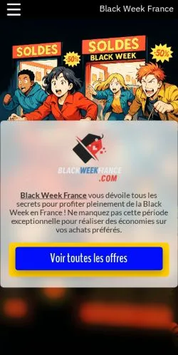 Preview of the Black Week France website, listed for sponsored article publication