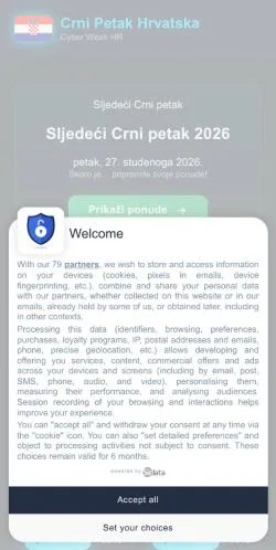 Forhåndsvisning af Crni Petak Hrvatska, opført til udgivelse af sponsorerede artikler