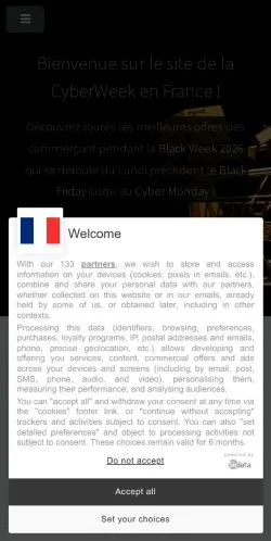 Anteprima del sito Cyber Week France, referenziato per la pubblicazione di articoli sponsorizzati