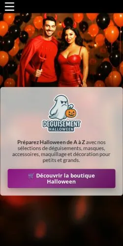 Forhåndsvisning af Déguisement Halloween, opført til udgivelse af sponsorerede artikler