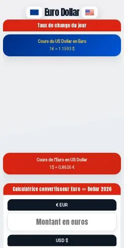 Anteprima del sito Euro Dollar Convertisseur, referenziato per la pubblicazione di articoli sponsorizzati