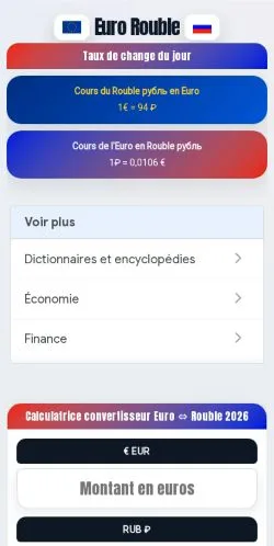 Anteprima del sito Euro Rouble Convertisseur, referenziato per la pubblicazione di articoli sponsorizzati