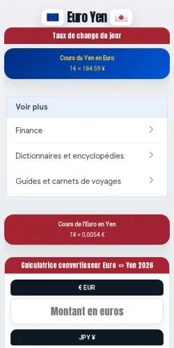 Anteprima del sito Euro Yen Convertisseur, referenziato per la pubblicazione di articoli sponsorizzati