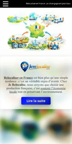 Forhåndsvisning av nettstedet Je Relocalise France, oppført for publisering av sponsede artikler