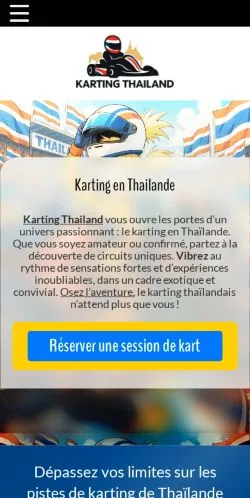 Vista previa del sitio Karting Thailand, referenciado para publicar artículos patrocinados