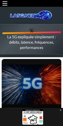 Anteprima del sito 5G France, referenziato per la pubblicazione di articoli sponsorizzati