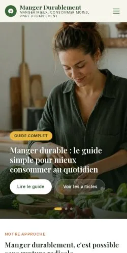 Aperçu du site Manger Durablement, référencé pour publier un article sponsorisé