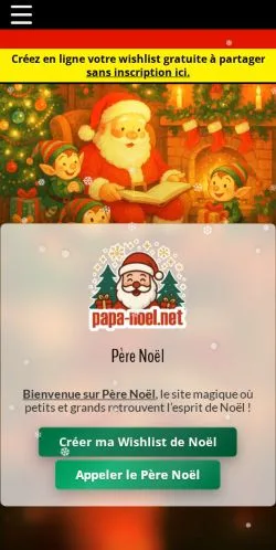 Anteprima del sito Père Noël Officiel, referenziato per la pubblicazione di articoli sponsorizzati