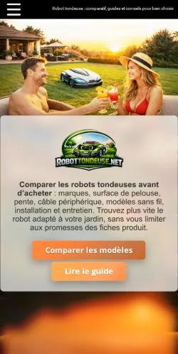 Anteprima del sito Robot Tondeuse Guide, referenziato per la pubblicazione di articoli sponsorizzati