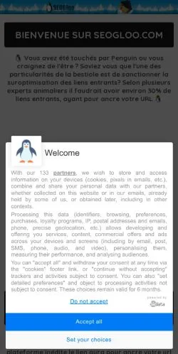Vista previa del sitio SEOGloo, referenciado para publicar artículos patrocinados