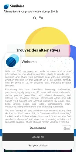 Vista previa del sitio Similaire Alternatives, referenciado para publicar artículos patrocinados