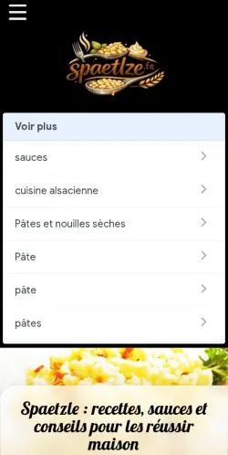 Anteprima del sito Spaetzle Recettes, referenziato per la pubblicazione di articoli sponsorizzati