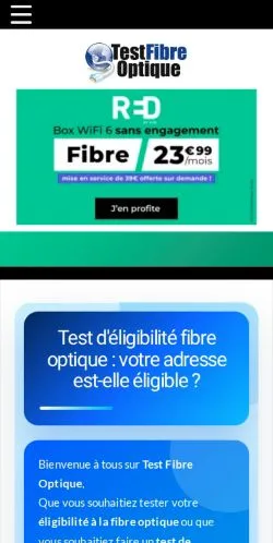 Forhåndsvisning af Test Fibre Optique, opført til udgivelse af sponsorerede artikler