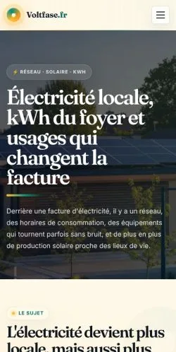 Vorschau der Website voltfase.fr, gelistet für die Veröffentlichung gesponserter Artikel