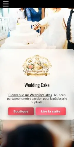 Vista previa del sitio Wedding Cake France, referenciado para publicar artículos patrocinados