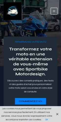Preview of the Sportbike Motordesign website, listed for sponsored article publication