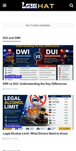 Vista previa del sitio LawHat Legal Resource, referenciado para publicar artículos patrocinados