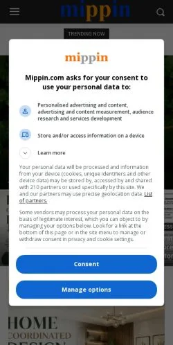 Preview of the Mippin website, listed for sponsored article publication