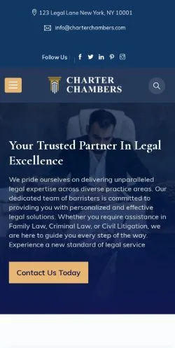 Preview of the Charter Chambers website, listed for sponsored article publication